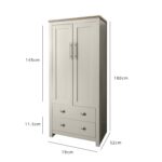 Outlet - Bampton 2  Door Wardrobe in Grey - Image 6