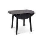 Outlet - Charlie Black Round Dining Table - With Drop Leaf - Image 4