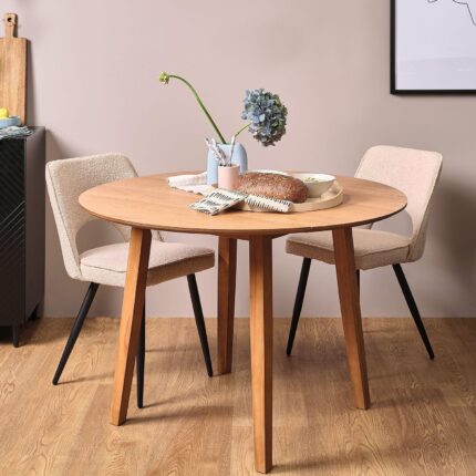 Outlet - Charlie Natural Wood Effect Dining Table - Drop Leaf