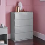 Outlet - Clemmie chest of drawers - 2 over 3 - high gloss - grey