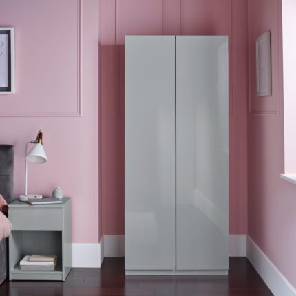 Outlet - Clemmie Double Wardrobe - Grey