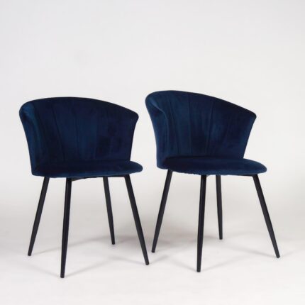 Outlet - Cleo dining chairs - set of 2 - blue and black
