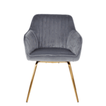 Outlet - Darcy swivel chair - velvet - grey and gold - Image 8