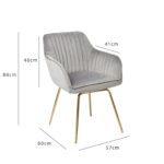Outlet - Darcy swivel chair - velvet - grey and gold - Image 7
