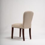 Outlet - Edward Dining Chairs - Set of 2 - Faux Leather Stone & Dark Wood - Image 3
