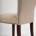 Outlet - Edward Dining Chairs - Set of 2 - Faux Leather Stone & Dark Wood - Image 4