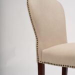 Outlet - Edward Dining Chairs - Set of 2 - Faux Leather Stone & Dark Wood - Image 6