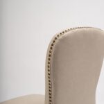 Outlet - Edward Dining Chairs - Set of 2 - Faux Leather Stone & Dark Wood - Image 8