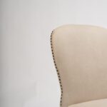 Outlet - Edward Dining Chairs - Set of 2 - Faux Leather Stone & Dark Wood - Image 9