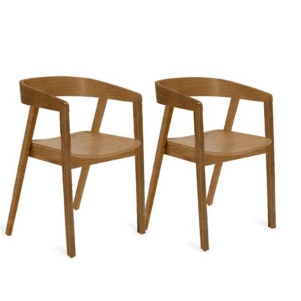 Outlet - Ella Wooden Dining Armchairs - Set of 2  - Oak