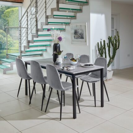 Outlet - Ellis Dining Chairs - Set of 2 - Grey & Black