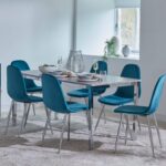 Outlet - Ellis Dining Chairs - Set of 2 - Teal & Chrome