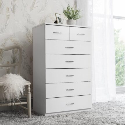 Outlet - Essie 2 Over 5 Drawer Chest White