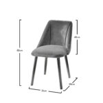Outlet - Freya Dining Chairs - Set of 2 - Grey & Black Wood - Image 5