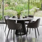 Outlet - Freya Dining Chairs with Arms - Set of 2 - Grey & Black Wood - Image 3