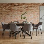 Outlet - Freya Dining Chairs with Arms - Set of 2 - Grey & Black Wood - Image 4