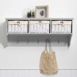 Outlet - Fyfield Coat Rack With Shelf & Storage Baskets - White