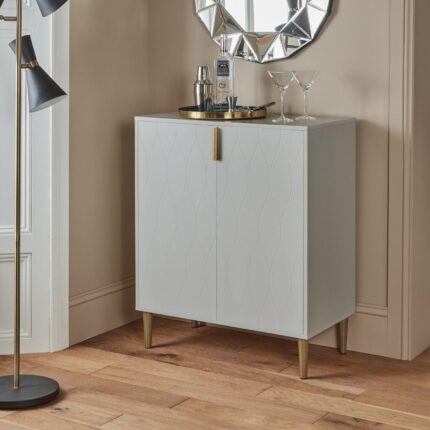 Outlet – Gloria small sideboard - grey and brass effect
