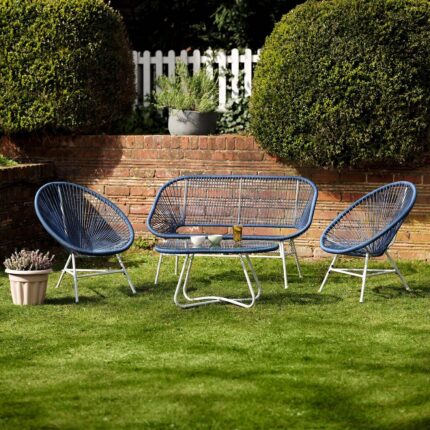 Outlet - Hebe Garden Sofa Set - Navy Blue