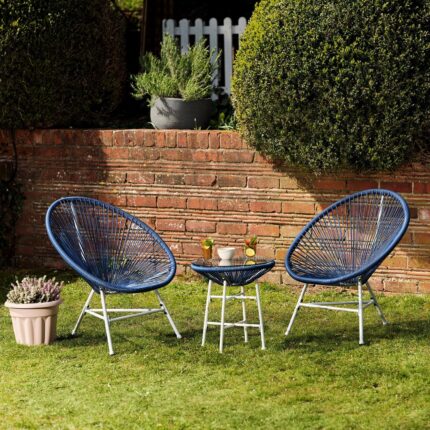 Outlet - Hebe String Bistro Set - Navy Blue