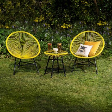 Outlet - Hebe String Bistro Set - Yellow