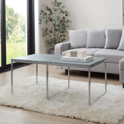 Outlet - Jay Coffee Table - Concrete Effect & Chrome