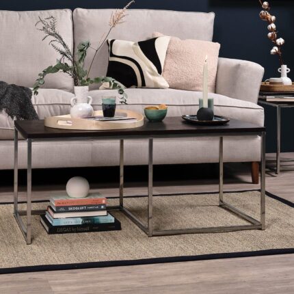 Outlet - Jay Coffee Table - Walnut Effect & Chrome