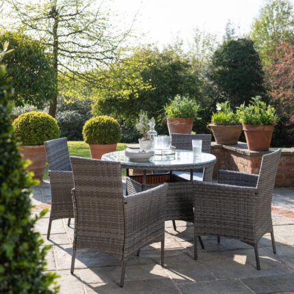 Outlet - Kemble 4 Seat Round Dining Table - Grey