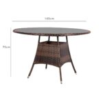 Outlet - Kemble 8 Seat Round Dining Table - Brown - Image 2