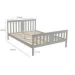 Outlet - Lisa Wooden Double Bed Frame - Grey - Image 6