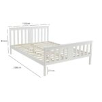 Outlet - Lisa Wooden King Size Bed Frame - White - Image 6