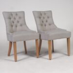 Outlet - Louis Dining Chairs - Set of 2 - Oatmeal & Light Wood