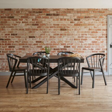 Outlet - Mabel Wooden Spindle Dining Chairs Set of 2 - Black