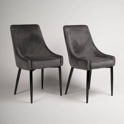 Outlet - Maeve Dining Chairs - Set of 2 - Grey & Black