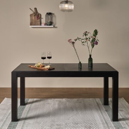 Outlet - Magnus Black Wood extendable dining table