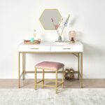 Outlet - Marie White Dressing Table with Drawers