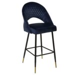 Outlet - Marilyn bar stool - set of 2 - blue velvet - Image 5