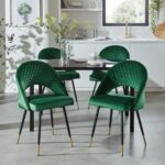 Outlet - Marilyn Dining Chairs - Set Of 2 - Green Velvet