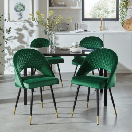 Outlet - Marilyn Dining Chairs - Set Of 2 - Green Velvet