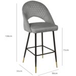 Outlet - Marilyn dining chairs - set of 2 - grey velvet - Image 6