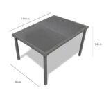 Outlet - Marston 6 Seat Rectangular Outdoor Dining Table - Grey - Image 4