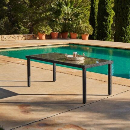 Outlet - Marston 8 Seat Rectangular Dining Table - Black
