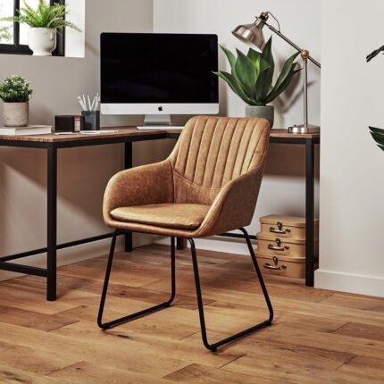 Outlet - Sheffield chair - tan - faux leather