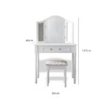 Outlet – Sienna Dressing Table, Stool & Mirror Set - White Painted - Image 10