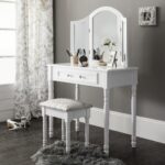 Outlet – Sienna Dressing Table, Stool & Mirror Set - White Painted - Image 9