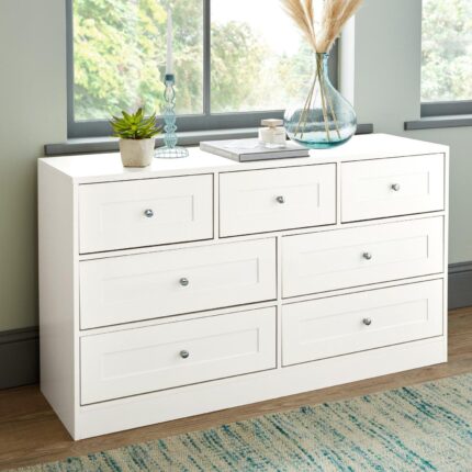 Outlet - Stevie Chest of Drawers - 3 Over 4 - White