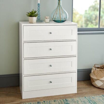 Outlet - Stevie Chest of Drawers - 4 Drawer - White