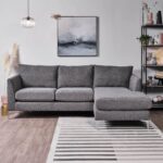 Outlet - Taylor L-Shaped Chaise Sofa - Charcoal Grey