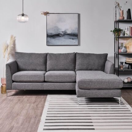 Outlet - Taylor L-Shaped Chaise Sofa - Charcoal Grey