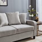 Outlet – Tracy 2 seater sofa - grey velvet - Image 3